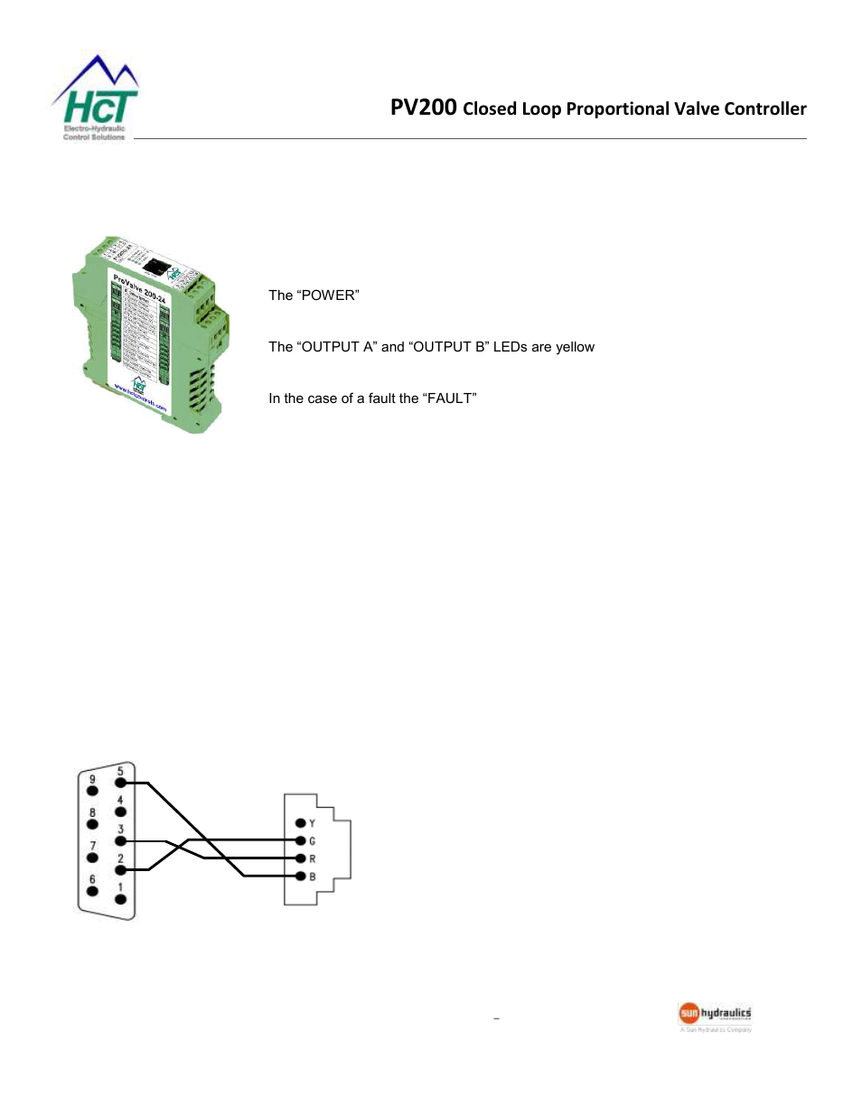Physical description, User interface, Pv200 | Closed loop proportional valve controller | High Country Tek ProValve 200 Series User Manual | Page 6 / 20