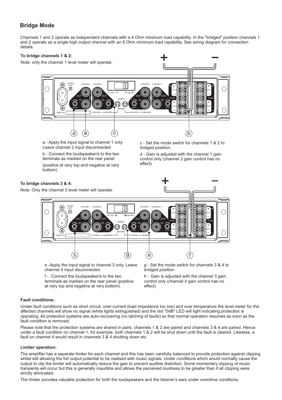 Bridge mode, Ef g h, Ab c d | Audica MICRO plus User Manual | Page 3 / 8