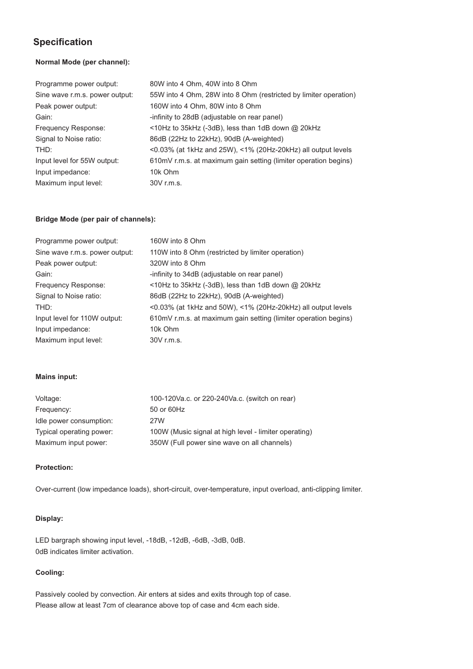 Specification | Audica MICRO plus User Manual | Page 8 / 8