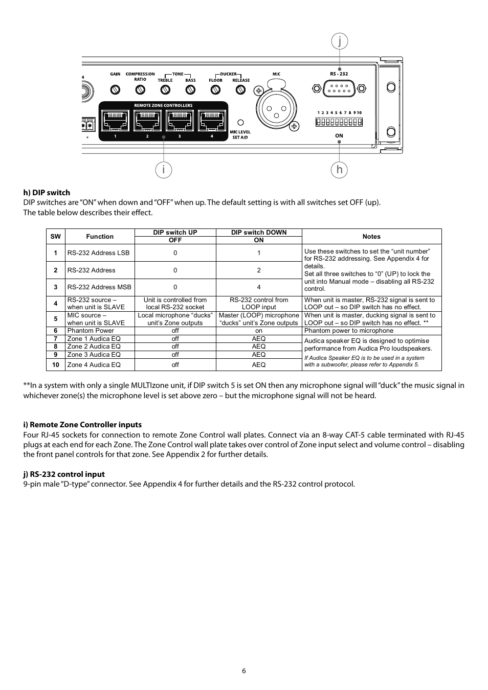 Ji h | Audica MULTI zone User Manual | Page 6 / 16