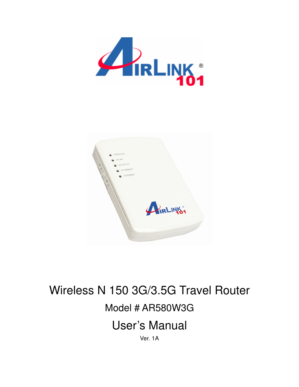 Airlink101 AR580W3G User Manual | 134 pages