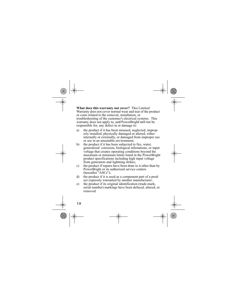 Power Bright XC180 User Manual | Page 20 / 23