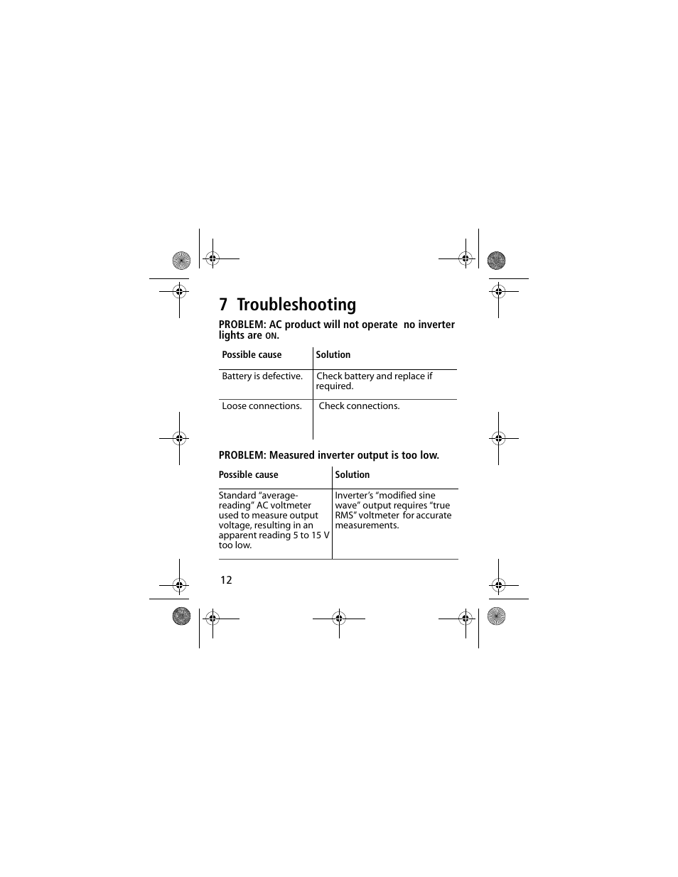 7 troubleshooting | Power Bright XR175-12 User Manual | Page 14 / 23