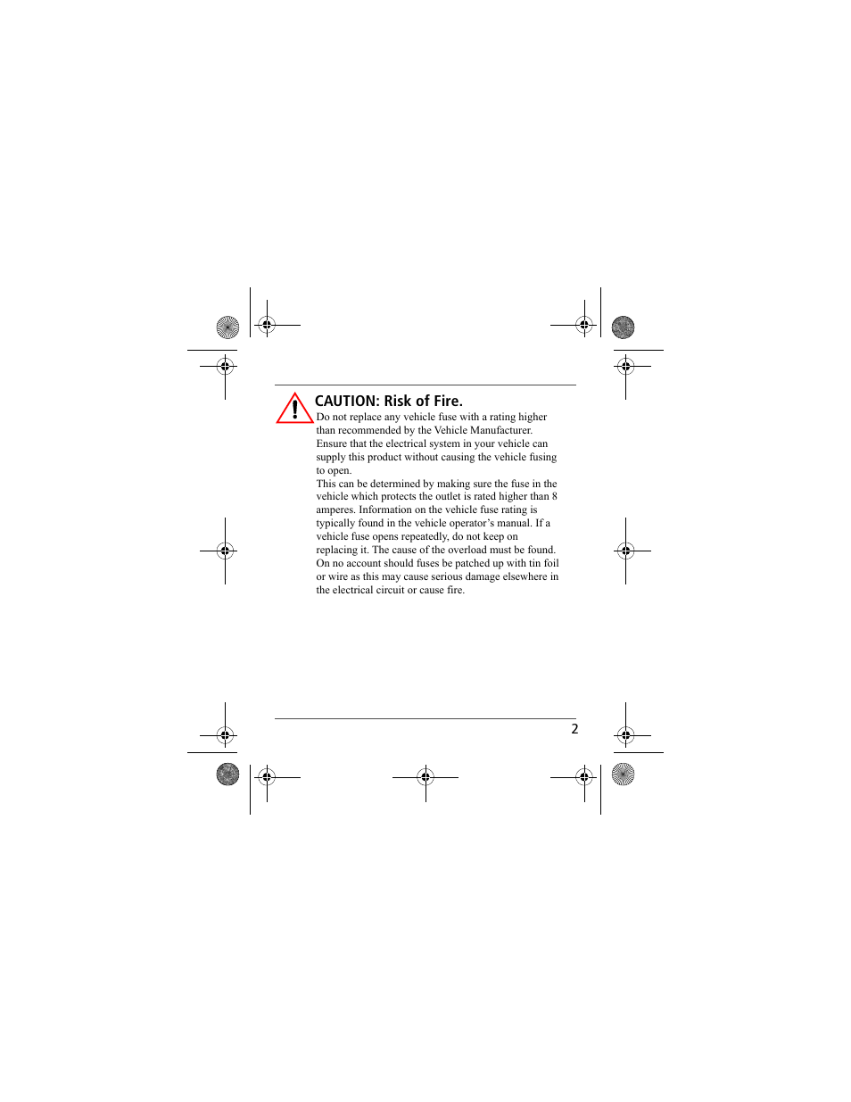 Caution: risk of fire | Power Bright XR175-12 User Manual | Page 4 / 23