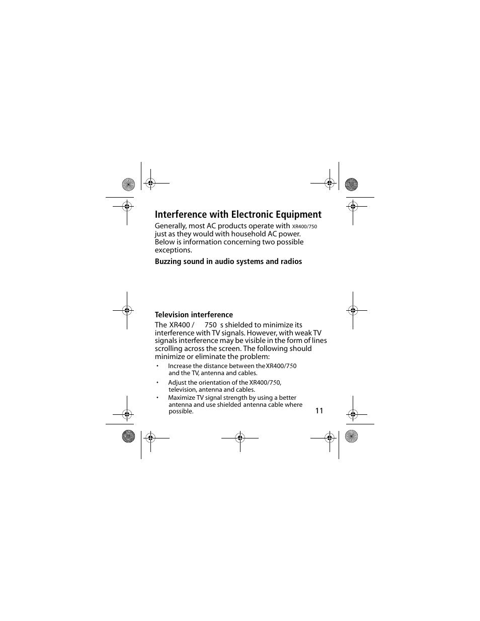Interference with electronic equipment | Power Bright XR750-12 User Manual | Page 13 / 23