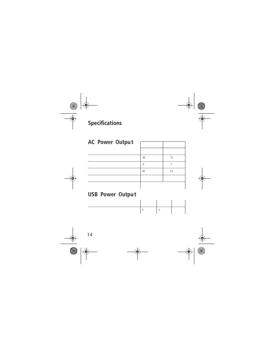 Ac power output usb power output | Power Bright XR750-12 User Manual | Page 16 / 23