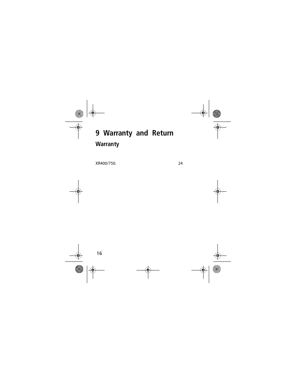 9 warranty and return, Warranty | Power Bright XR750-12 User Manual | Page 18 / 23
