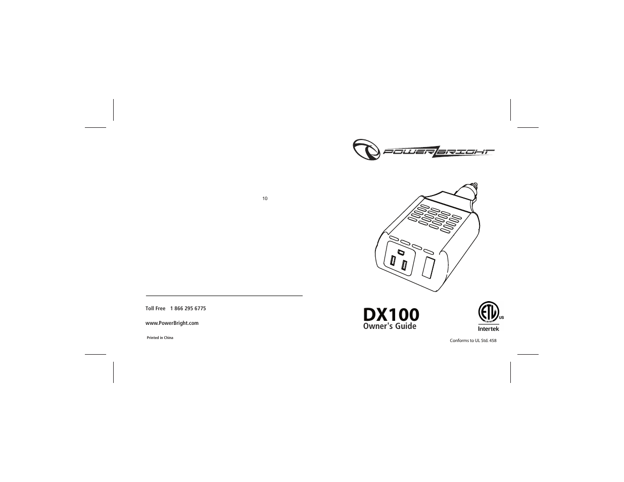 Power Bright DX100-12 User Manual | 23 pages