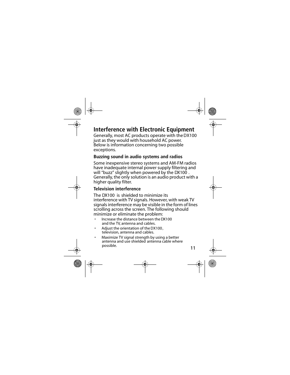 Interference with electronic equipment | Power Bright DX100-12 User Manual | Page 13 / 23