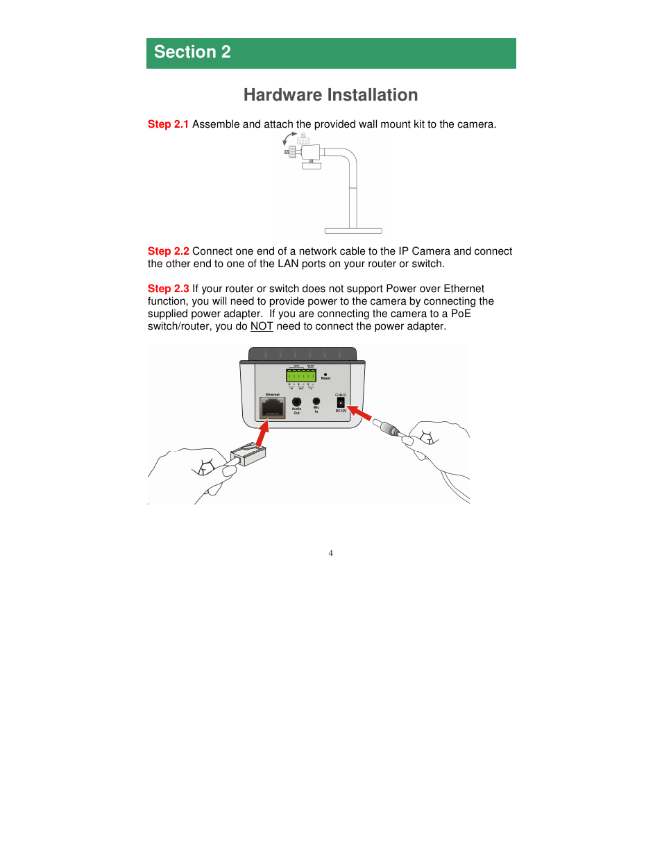 Hardware installation | Airlink101 AIC1620POE User Manual | Page 5 / 16