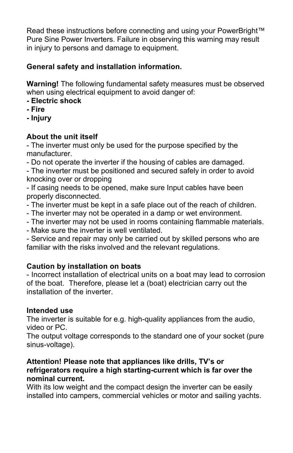 Power Bright EPS1500 User Manual | Page 2 / 8