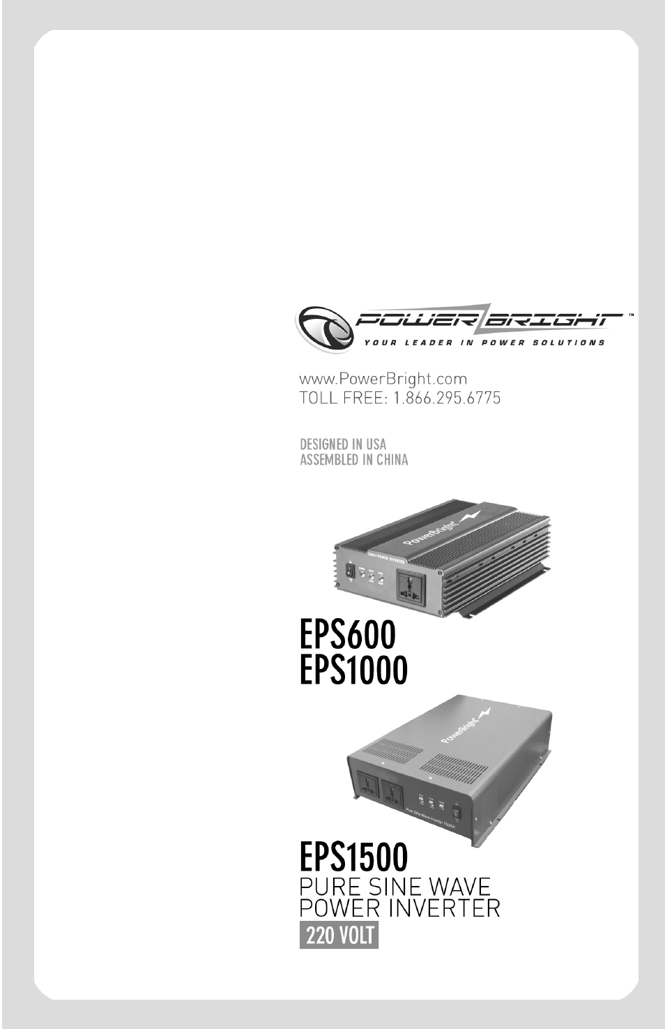 Power Bright EPS1500 User Manual | Page 8 / 8
