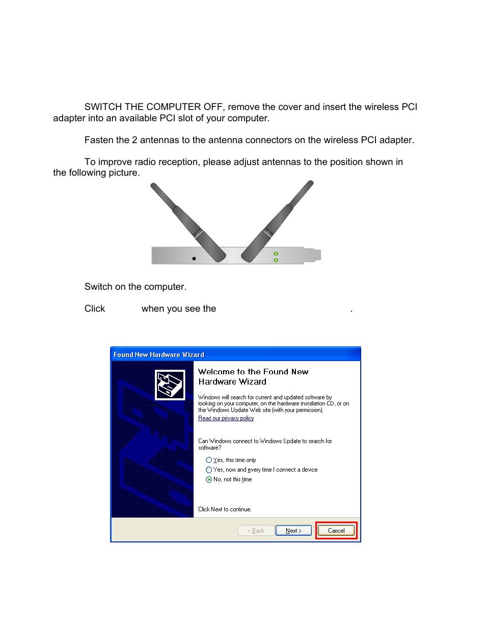 Install the wireless pci adapter | Airlink101 AWLH6075 User Manual | Page 4 / 28