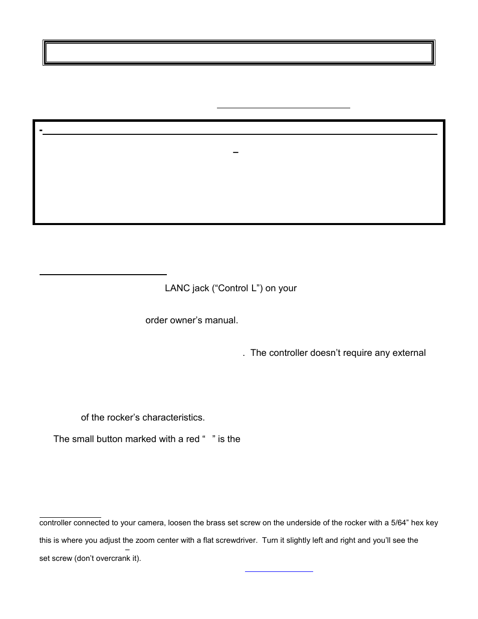 VariZoom VZRL100 User Manual | 1 page