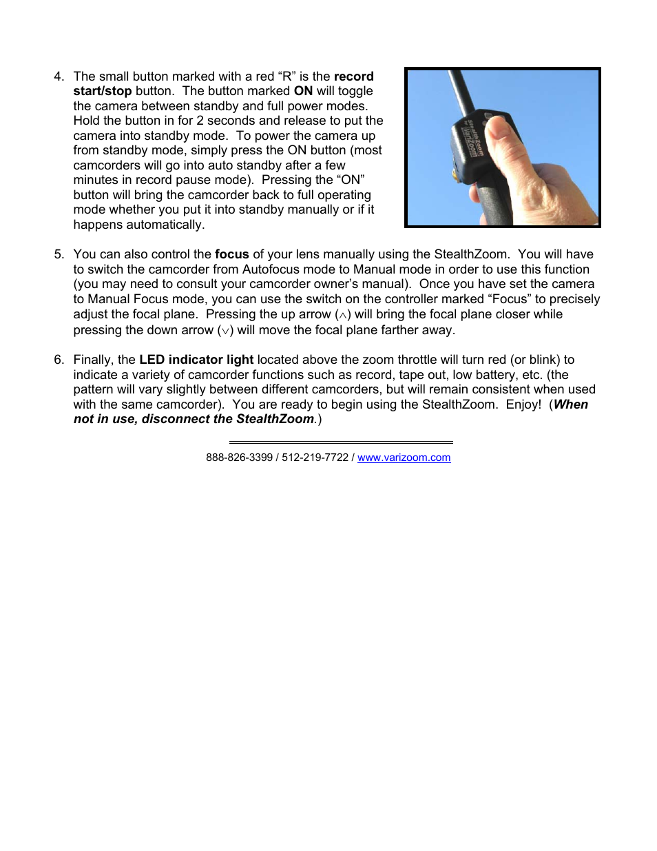 VariZoom VZSTEALTH User Manual | Page 2 / 2