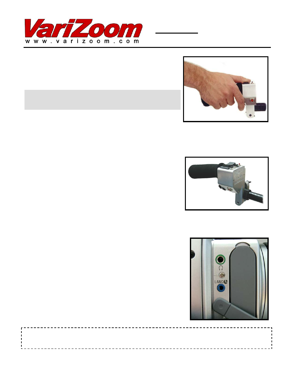 VariZoom VZPGL User Manual | 1 page