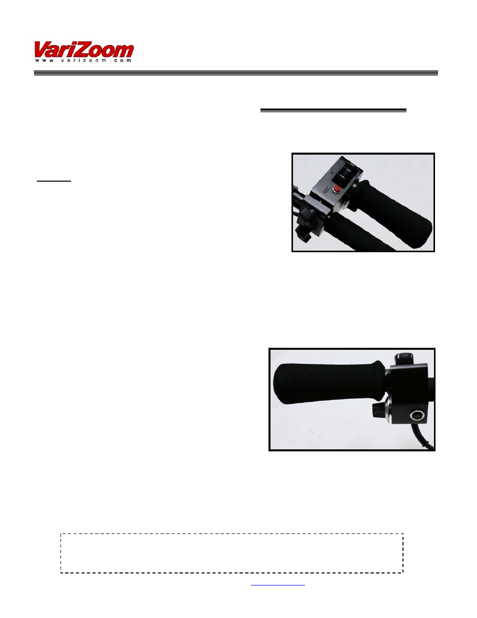 VariZoom VZUSPROEX7-R User Manual | 1 page