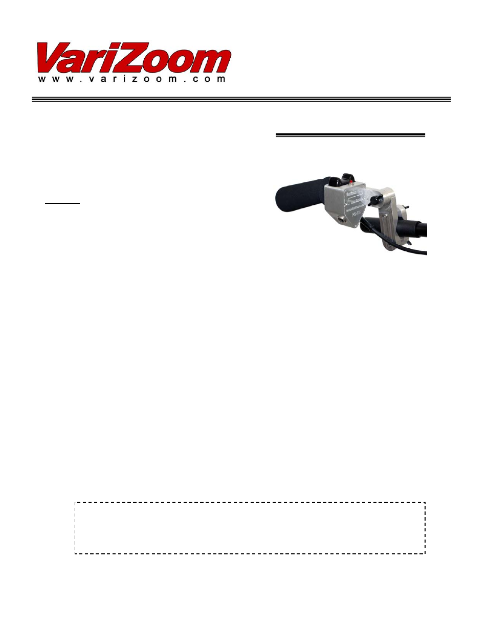 VariZoom VZUSPGEX7-R User Manual | 1 page