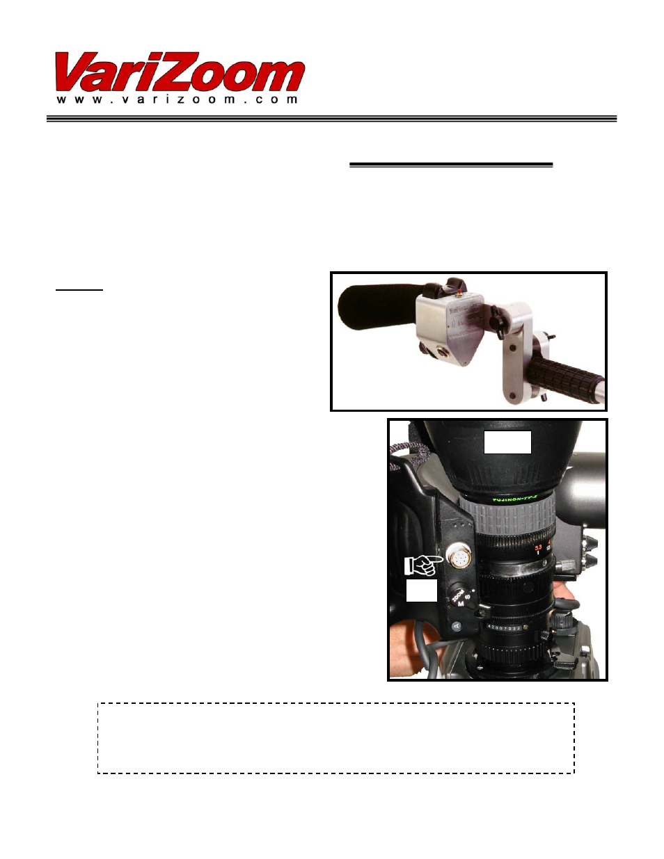 VariZoom VZSPGC User Manual | 1 page