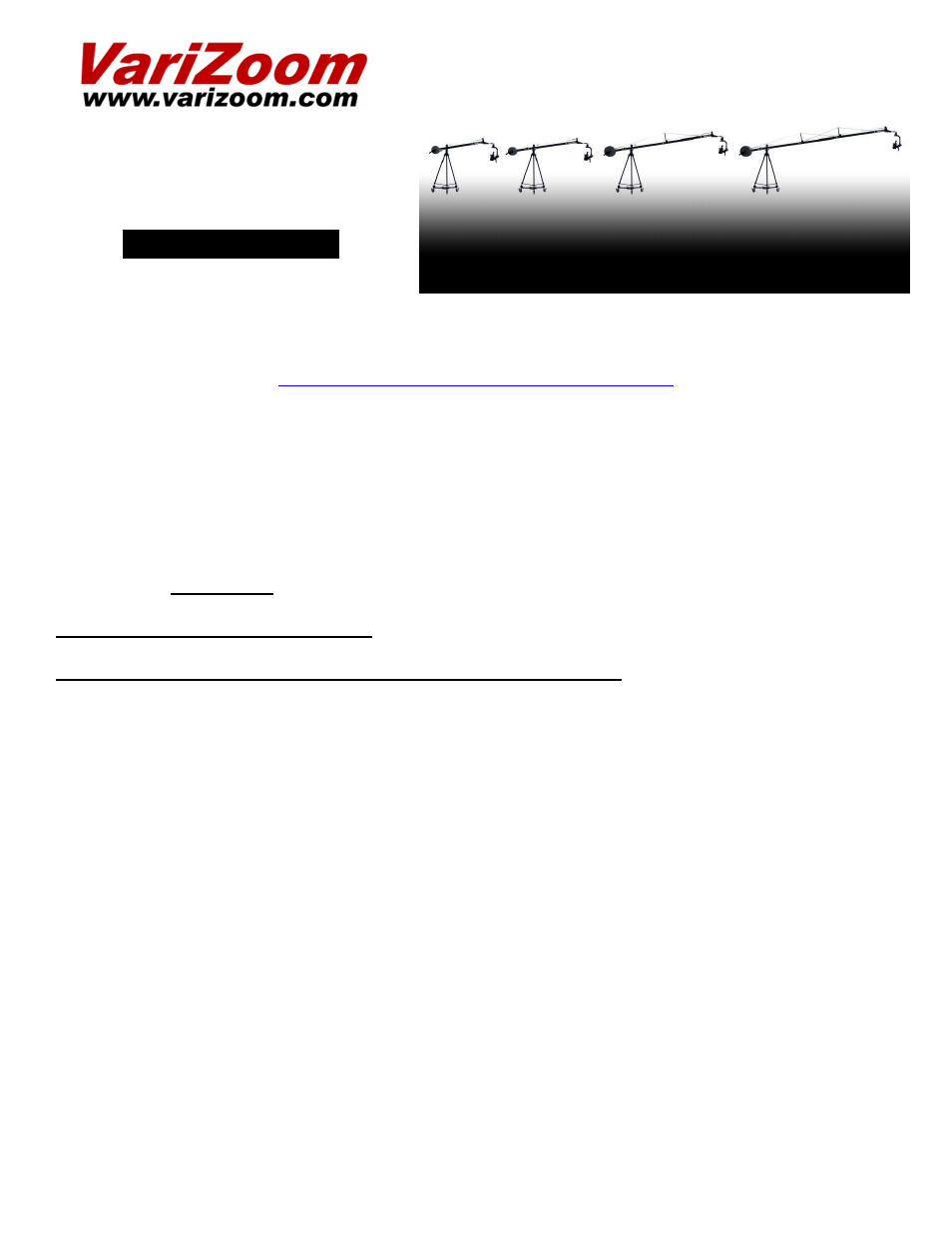 VariZoom VZSNAPCRANE9-100 User Manual | 6 pages