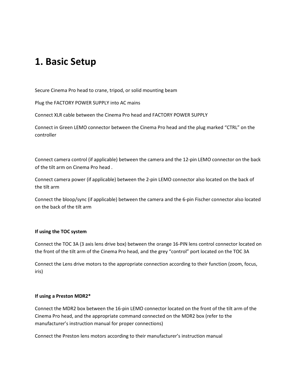 Basic setup | VariZoom VZCINEMAPRO-K5 User Manual | Page 4 / 17