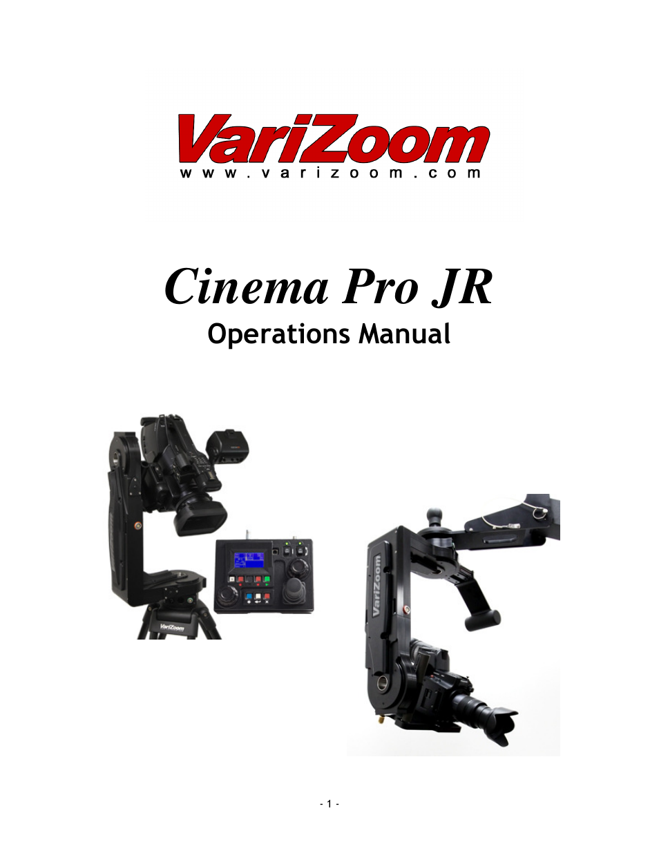 VariZoom VZCINEMAPRO-JR-K2 User Manual | 28 pages