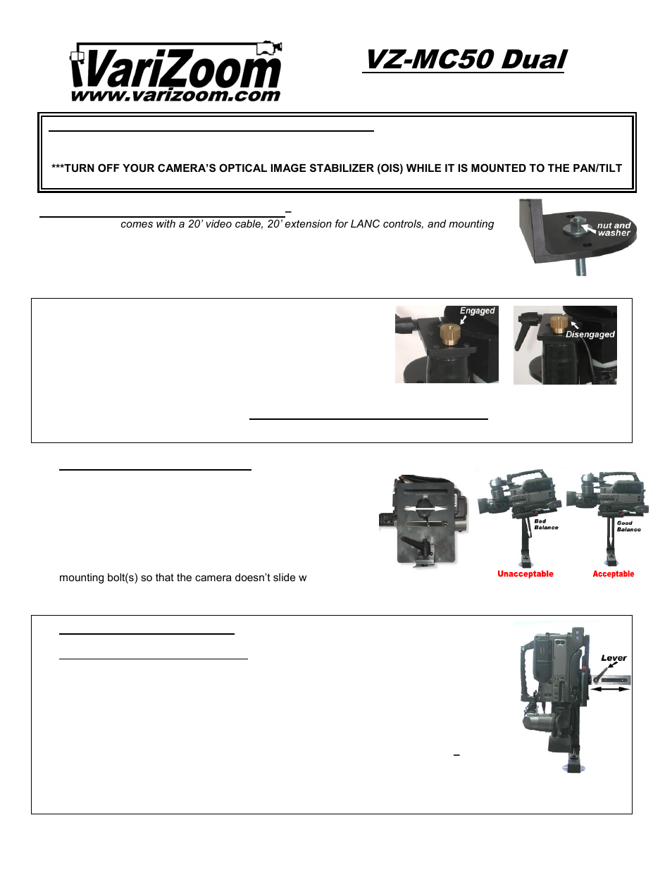 Vz-mc50 dual | VariZoom VZCS5LK-DUAL User Manual | Page 2 / 5