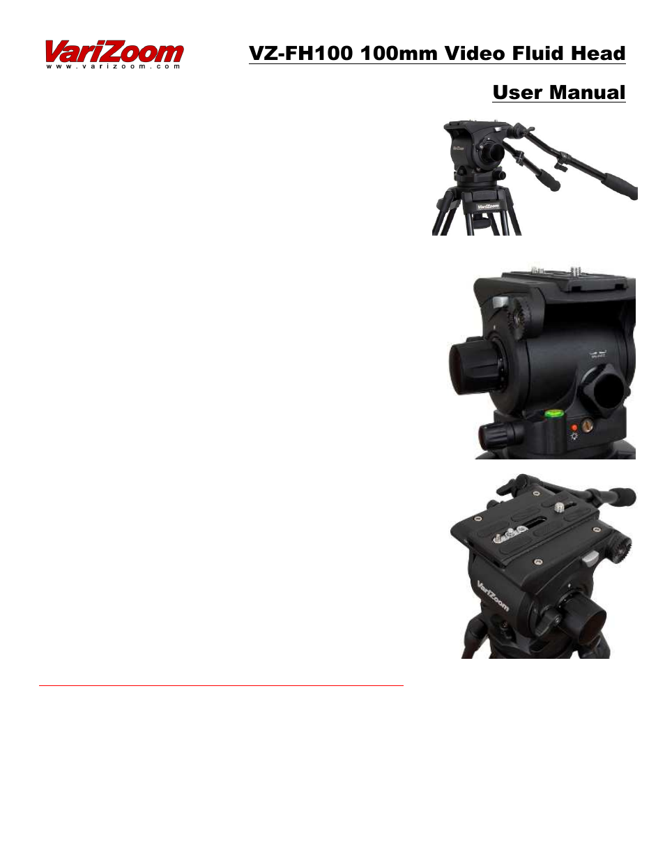 VariZoom VZFH100 User Manual | 2 pages