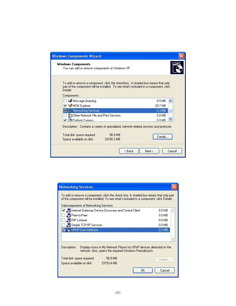 Appendix d. enabling upnp in windows xp | Airlink101 APO1010 User Manual | Page 166 / 168