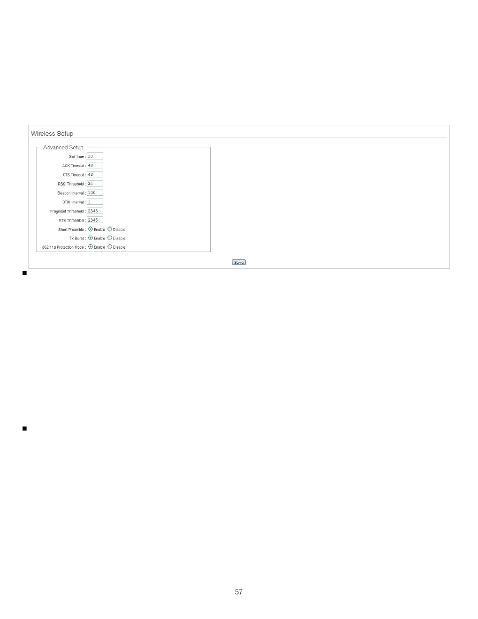 2 wireless advanced setup | Airlink101 APO1010 User Manual | Page 62 / 168