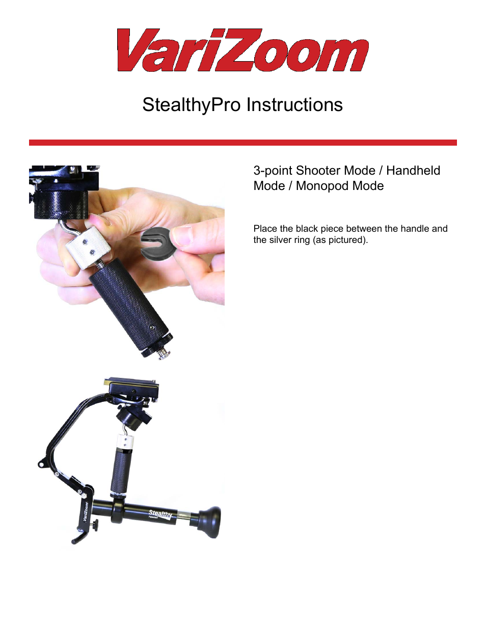 VariZoom STEALTHYPRO User Manual | 11 pages