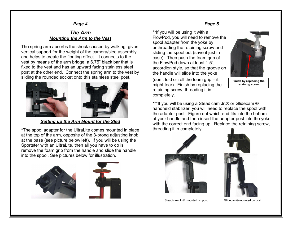 The arm | VariZoom VZDVSPORTSTER User Manual | Page 4 / 4