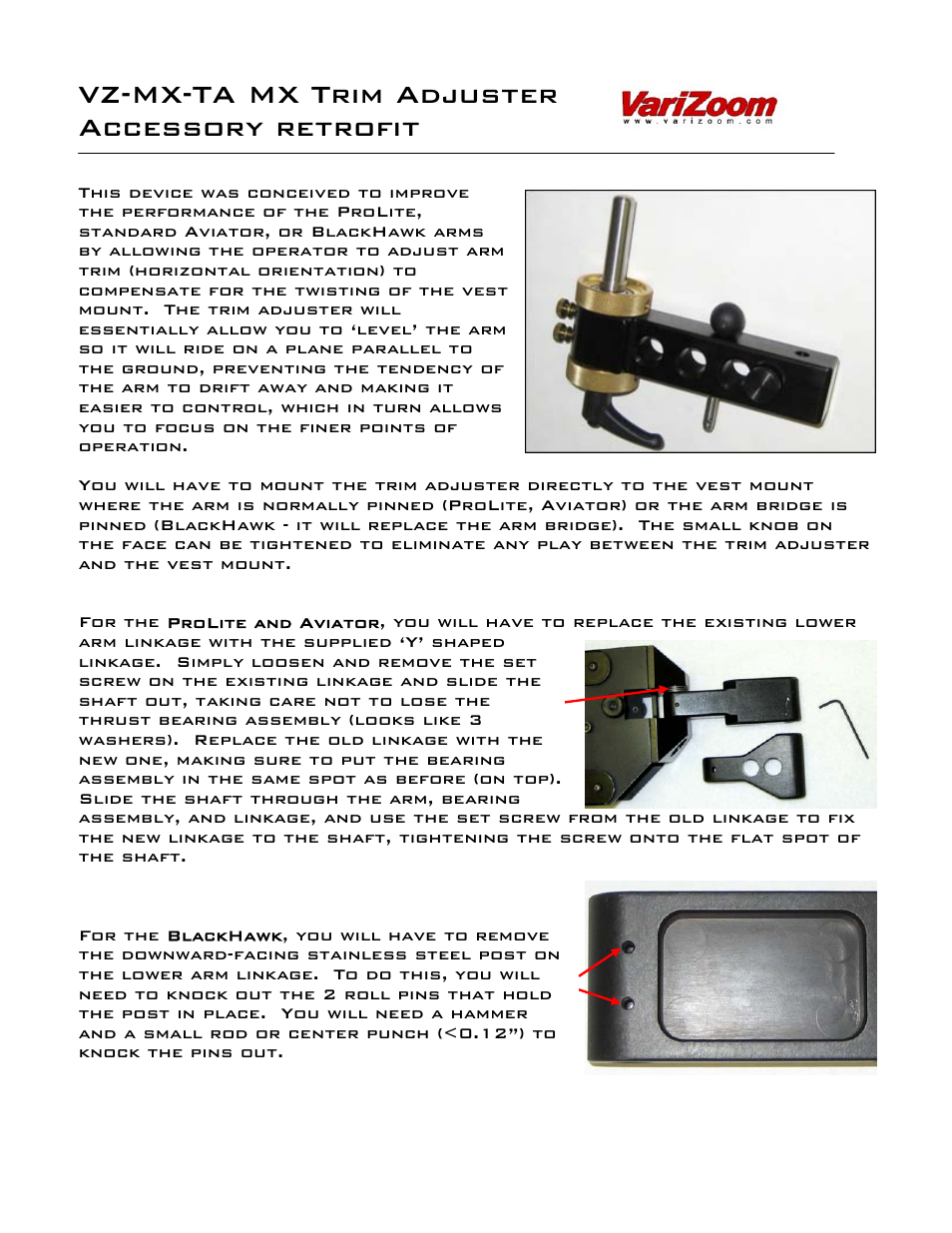 VariZoom VZMX-TA User Manual | 2 pages