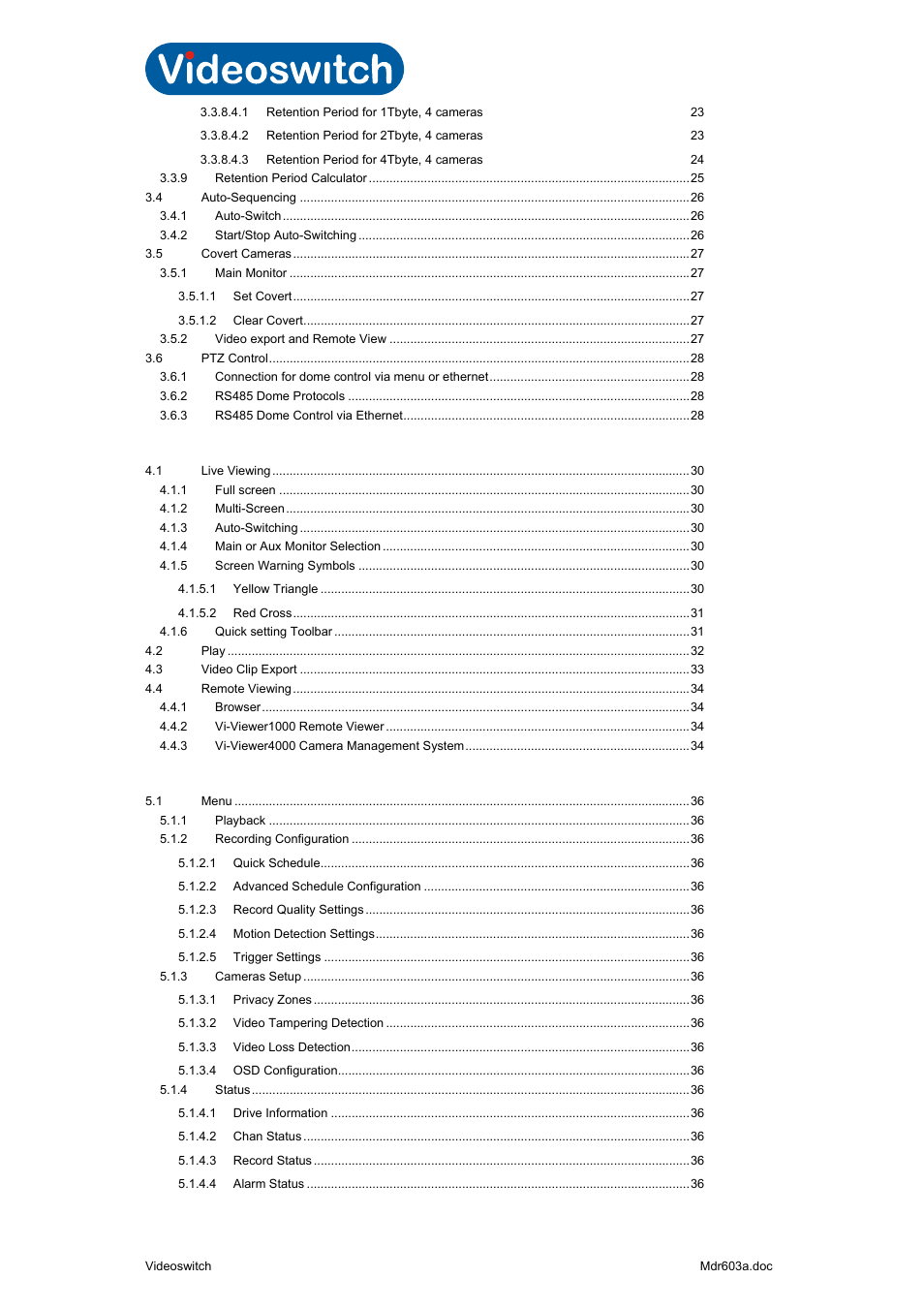 User, Reference, Vi-r4000 series | Videoswitch Vi-R3000 Series User Manual | Page 4 / 48