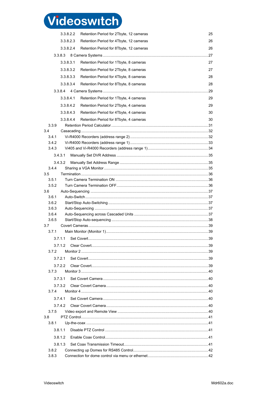Vi-r4000 series | Videoswitch Vi-R4000 Series User Manual | Page 4 / 67