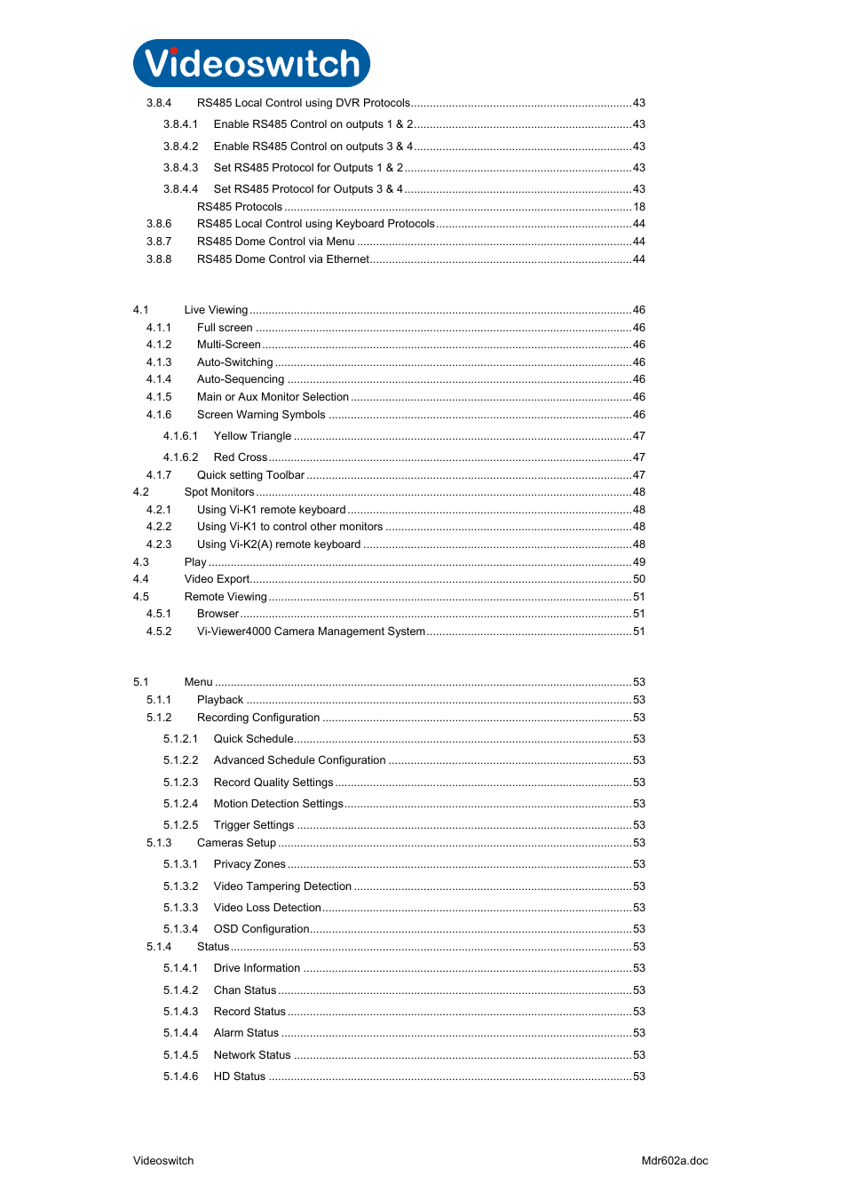 User, Reference, Vi-r4000 series | Videoswitch Vi-R4000 Series User Manual | Page 5 / 67