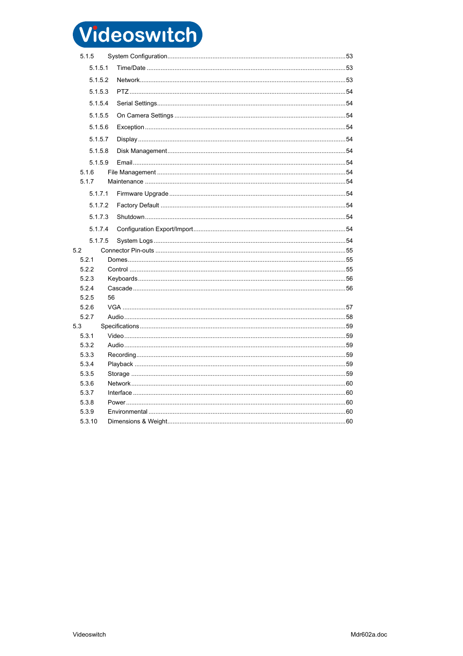 Vi-r4000 series | Videoswitch Vi-R4000 Series User Manual | Page 6 / 67