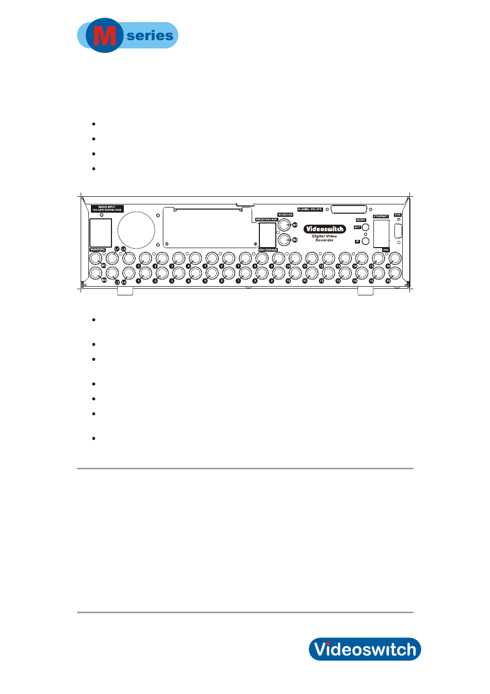 3 connecting up the vi-m3 & vi-m4, 4 setting date/time, Connecting up the vi-m3 & vi-m4 | Setting date/time, Digital recorder | Videoswitch Vi-M series User Manual | Page 10 / 59