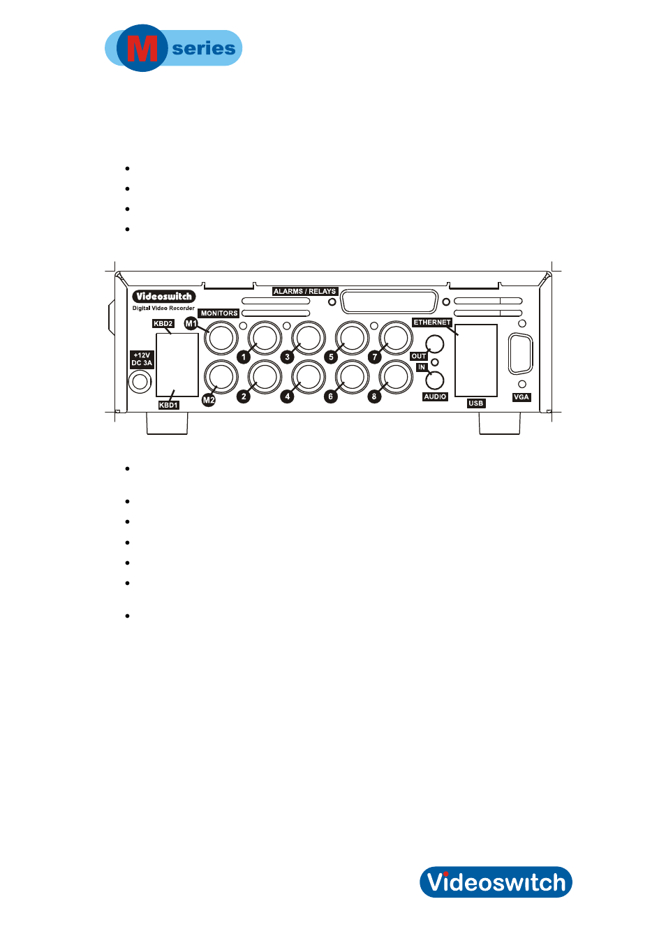 1 connecting up the vi-m1, Connecting up the vi-m1, Digital recorder | Videoswitch Vi-M series User Manual | Page 8 / 59
