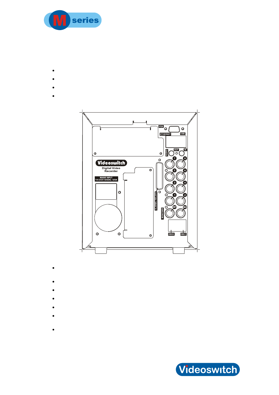 2 connecting up the vi-m2, Connecting up the vi-m2, Digital recorder | Videoswitch Vi-M series User Manual | Page 9 / 59