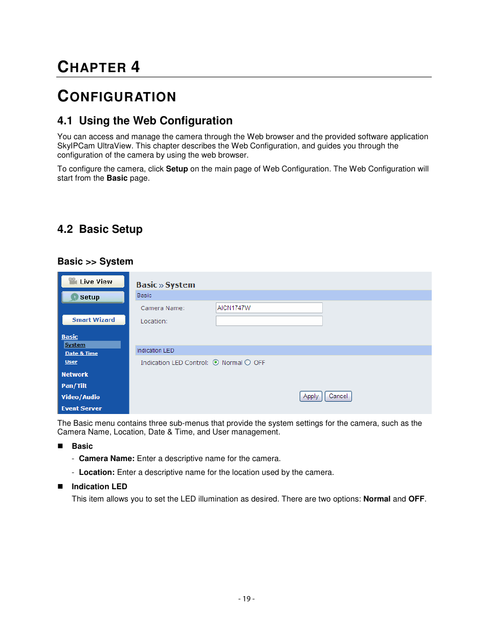 Hapter, Onfiguration | Airlink101 AICN1747W User Manual | Page 20 / 74