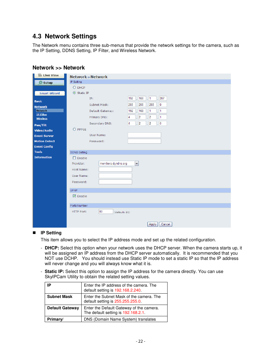 3 network settings | Airlink101 AICN1747W User Manual | Page 23 / 74