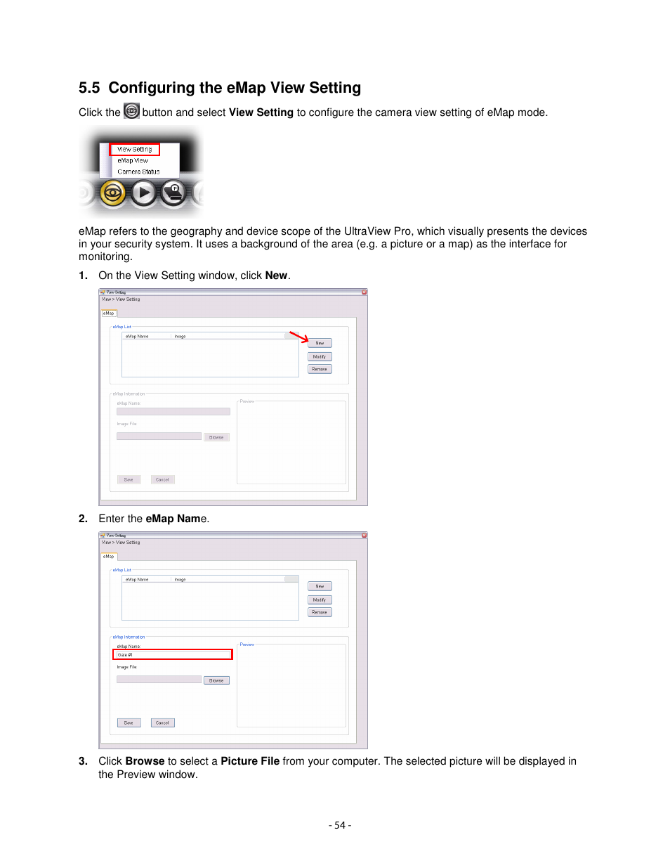 5 configuring the emap view setting | Airlink101 AICN1747W User Manual | Page 55 / 74