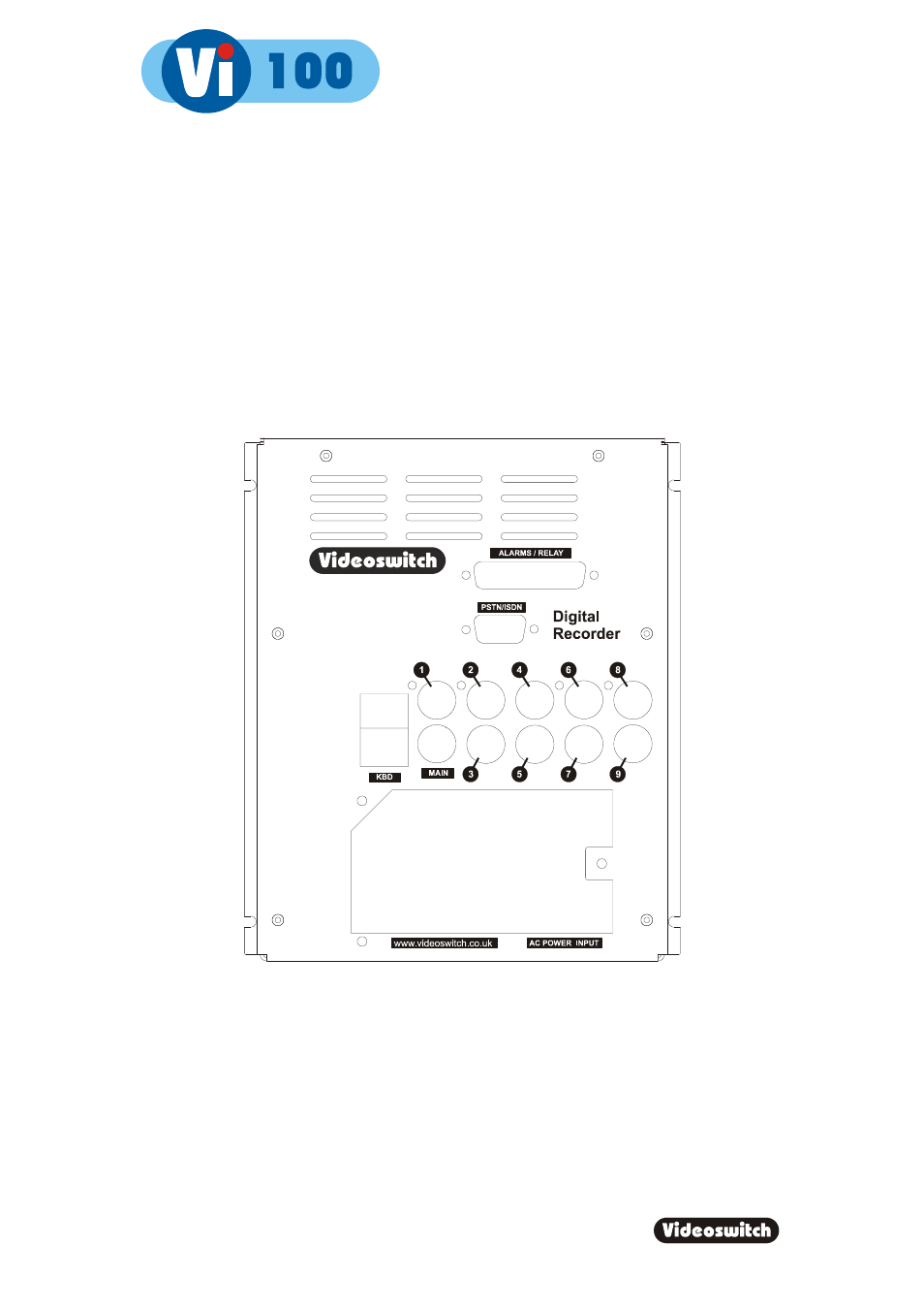 Digital recorder, 1 connecting up | Videoswitch Vi100 User Manual | Page 6 / 37