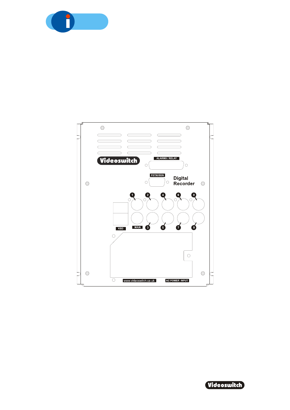 1 connecting up, Connecting up, Digital recorder | Videoswitch AI-150 User Manual | Page 5 / 32