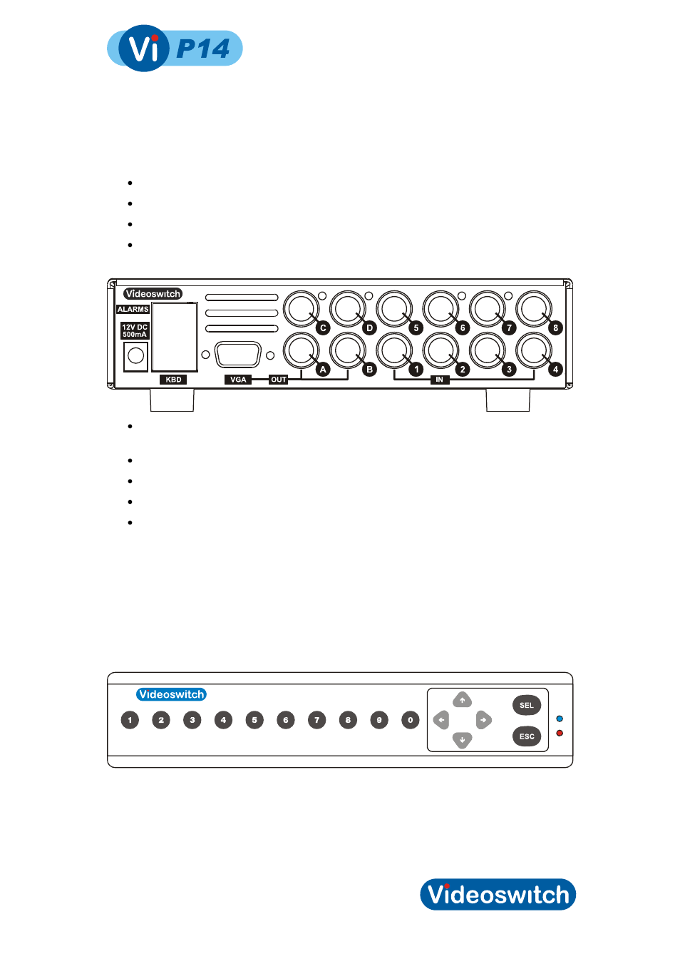 1 connecting up, 2 keypad, Connecting up | Keypad, Video processor | Videoswitch Vi-Q4C1 User Manual | Page 6 / 22