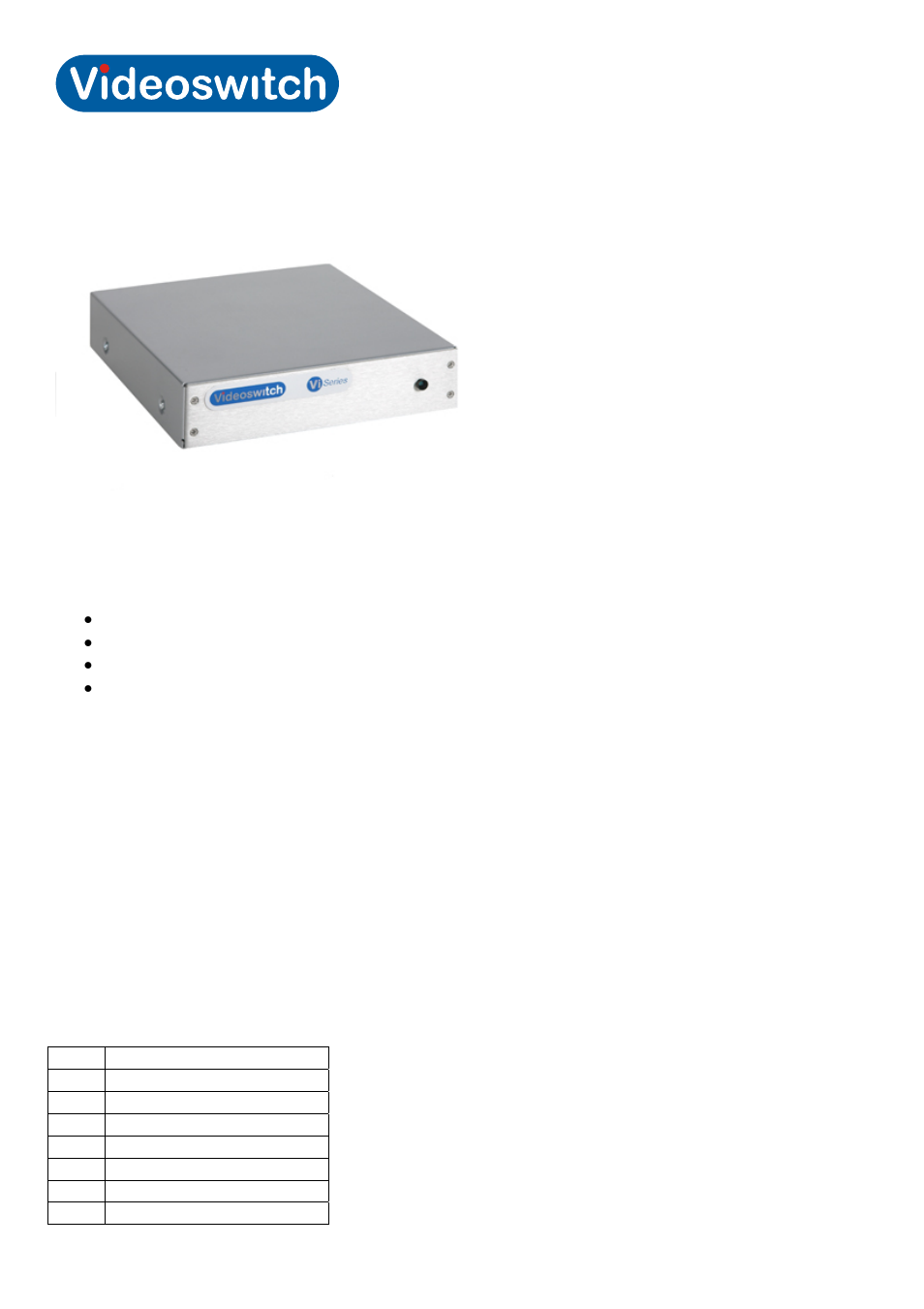 Videoswitch Vi-A12 User Manual | 2 pages