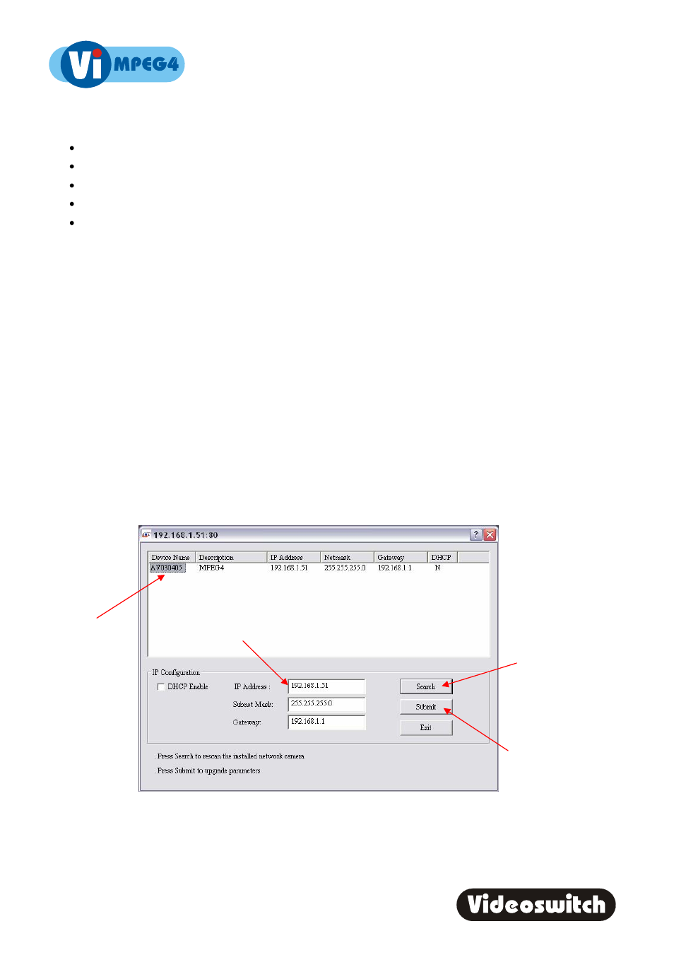 11 hardware setup, 2 vi-mpeg4 ip module configuration | Videoswitch Vi-MPEG4 User Manual | Page 3 / 8