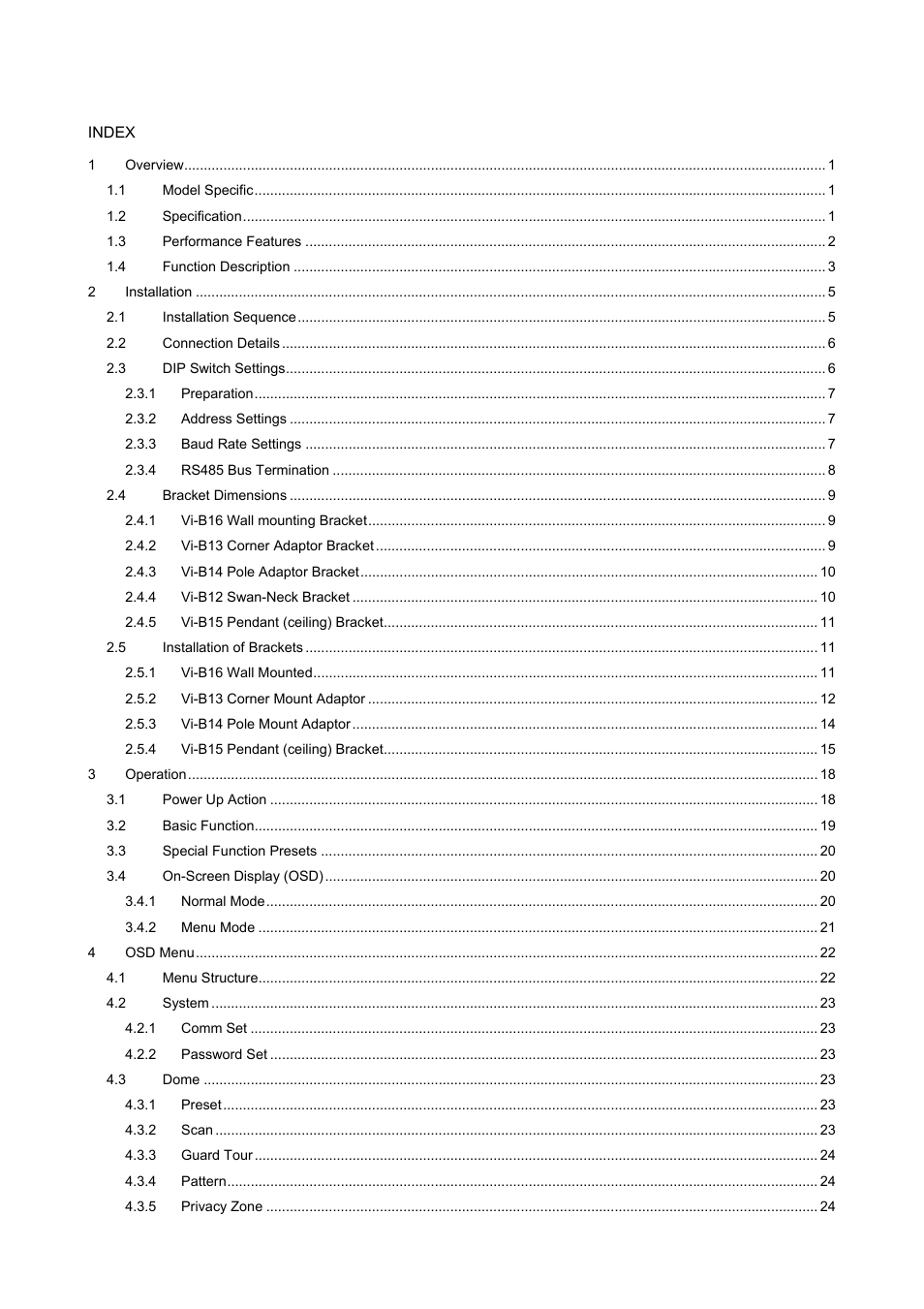 Videoswitch CMOR Vi-D5000 Dome User Manual | Page 4 / 39