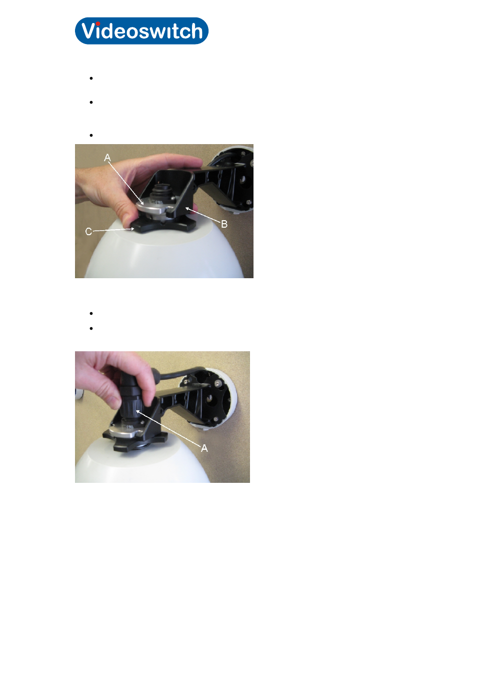 3 attaching the cmor dome, 4 attaching the umbilical cable, Attaching the cmor dome | Attaching the umbilical cable, Cmor dome | Videoswitch CMOR D3 Dome User Manual | Page 6 / 28